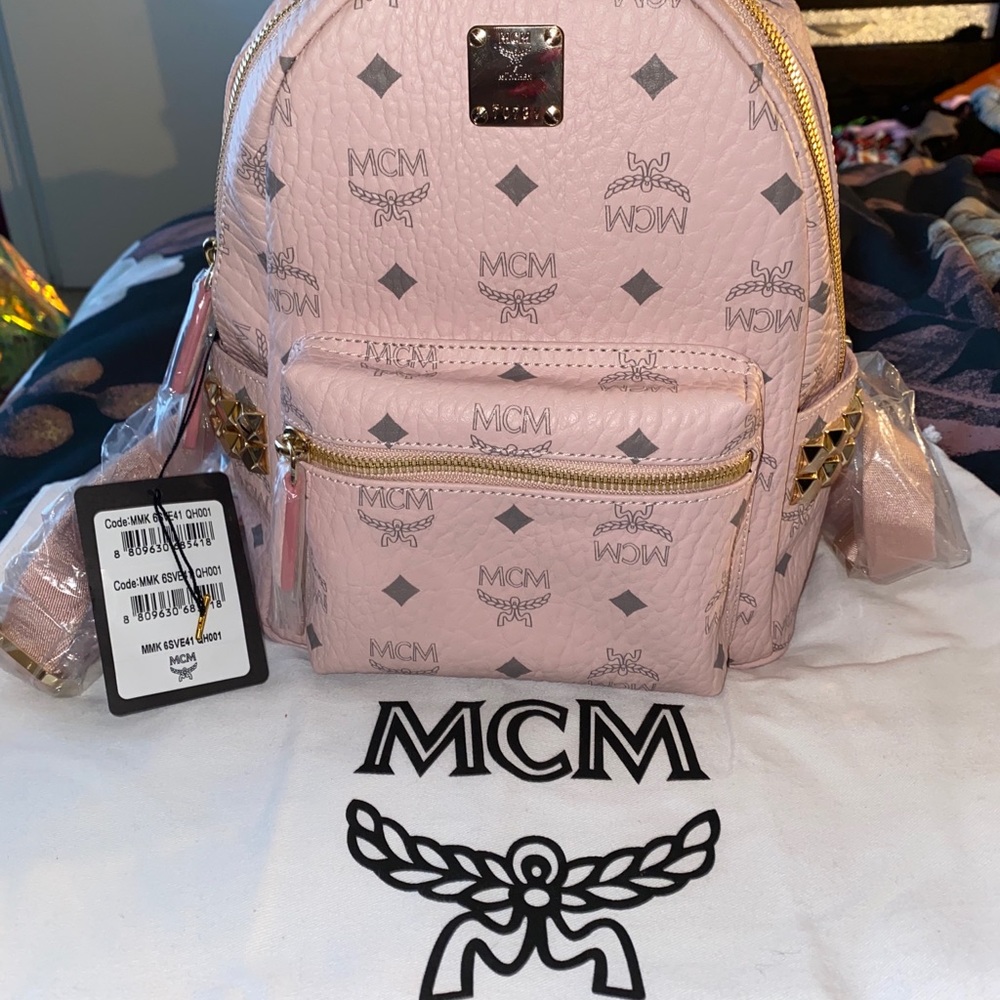 Authentic pink studded MCM backpack !BRAND NEW!!